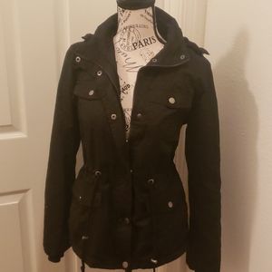 YMI Black Military Hooded Jacket